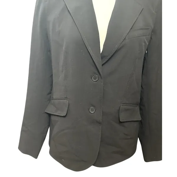 Anne Klein Blazer 6 Black Two Button Blazer Professional Business Jacket Notched - Image 4