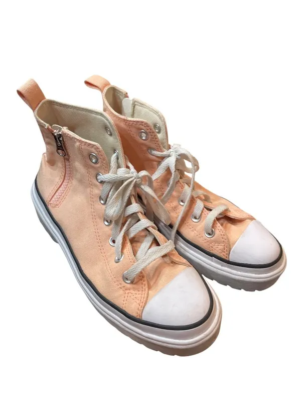 Converse wms blush pink/peach hight top platform sneakers sz 10-423 - Image 14