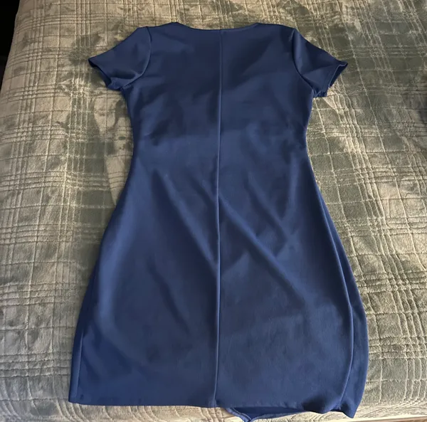 Royal Blue Wrap Front Dress - Image 5