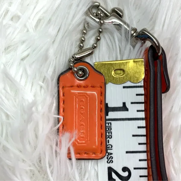 COACH Orange Patent Leather Replacement Hangtag Hang tag and Wristlet Strap - Image 9