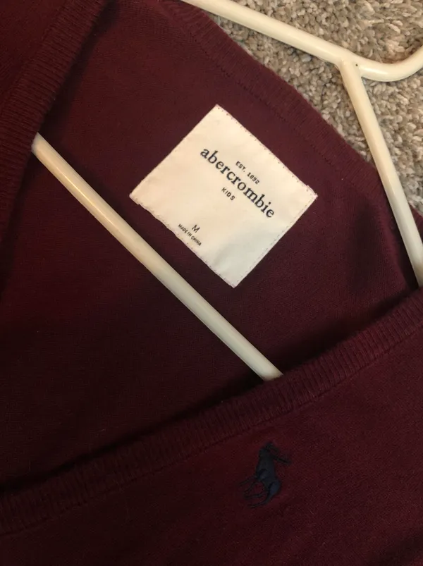 Abercrombie Maroon Button Down Sweater - Image 3