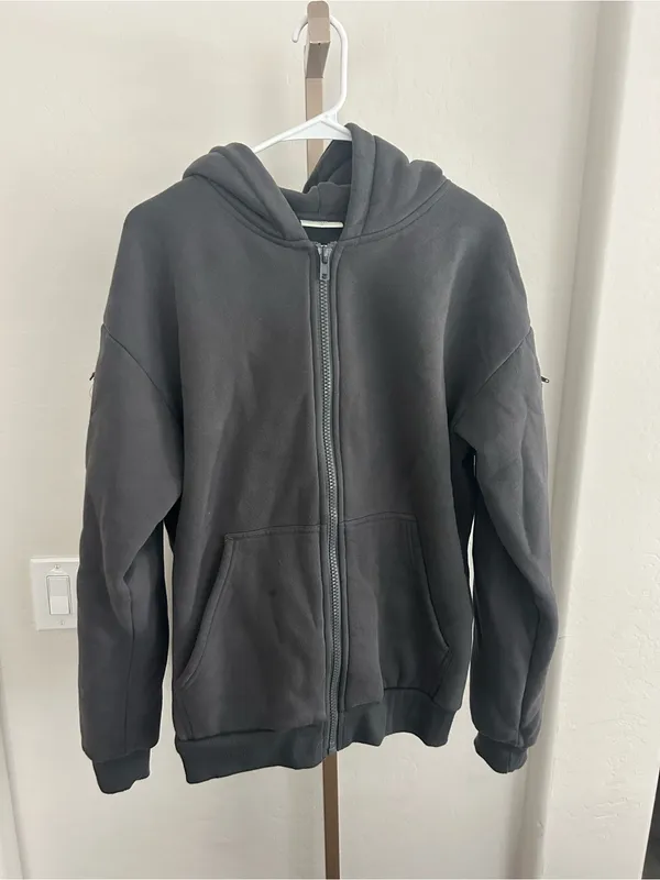 Comfrt Travel Essentials Zip Hoodie Gray Medium Unisex - Image 2