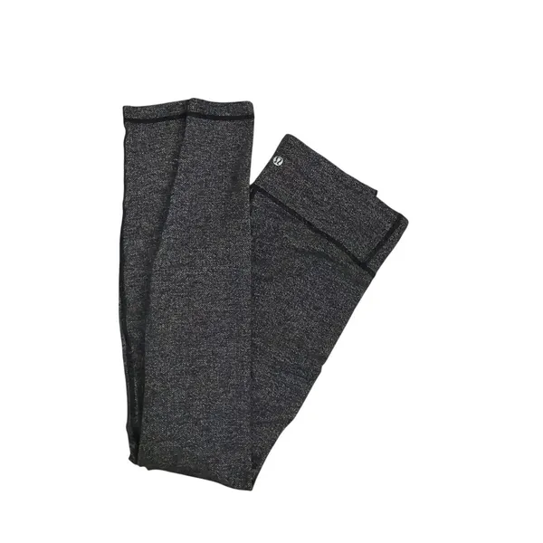 Lululemon Wunder Under Athleisure Herringbone Gray Athletic Leggings Size 8 - Image 3
