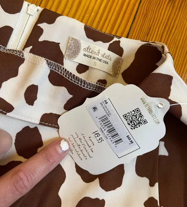 Altar'd State NWT Cowprint Skirt - Image 6