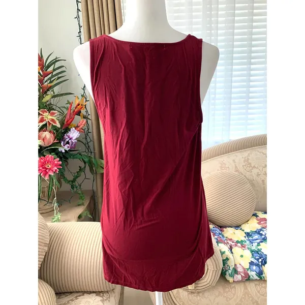 3/$15 Michael Stars Layerd Flowy Scoop Neck Tank Top Red - Image 5