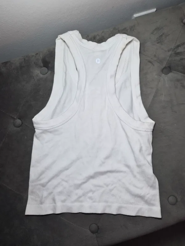 90 Degrees by Reflex Women’s White Ribbed Tank Top Small - Image 5