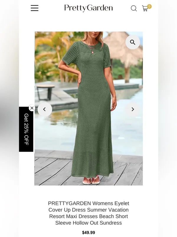 PRETTYGARDEN Eyelet Cover Up Dress Summer Vacation Resort Maxi Dress size XXL nw - Image 8