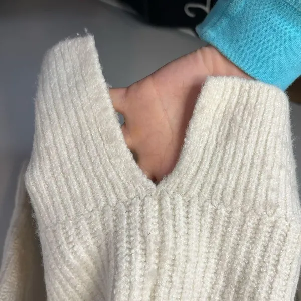 Madewell Mercer Ivory Thick Knit Wool Blend Turtleneck Sweater Sz S - Image 6