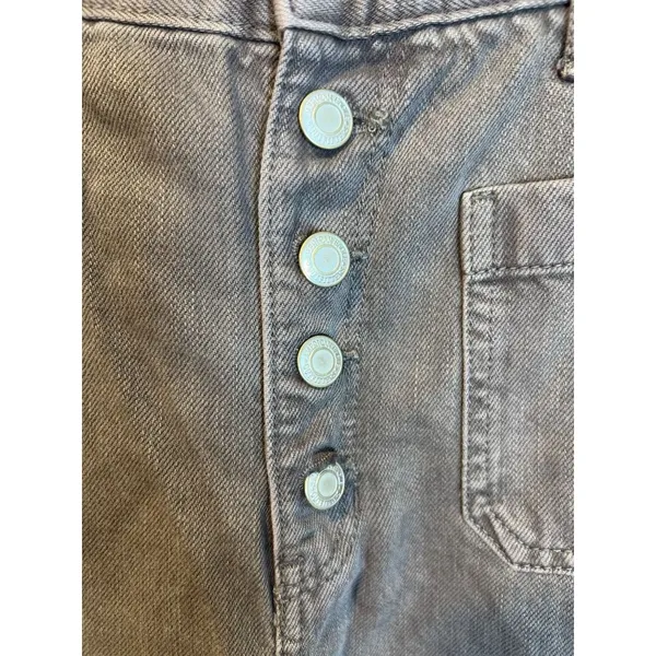 American Eagle Wide Leg Jeans Women's 14 Brown Cropped Button Fly Front Pockets - Image 4
