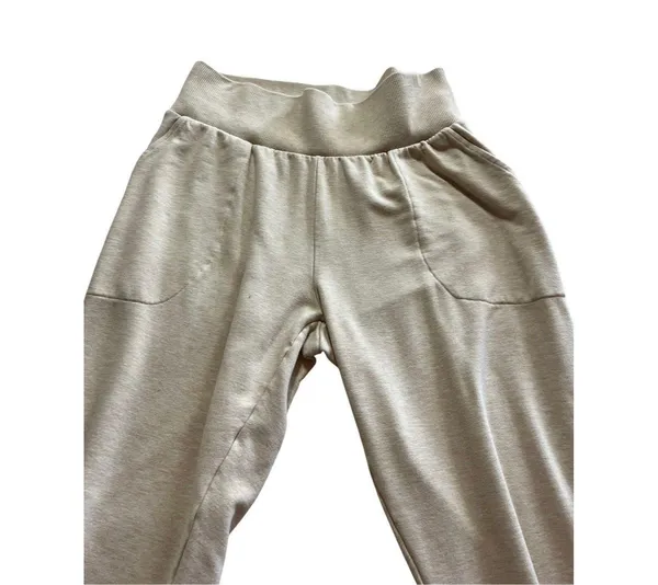Nike Dri Fit Joggers Tan Rib Knit Waist Pockets Size Large - Image 3