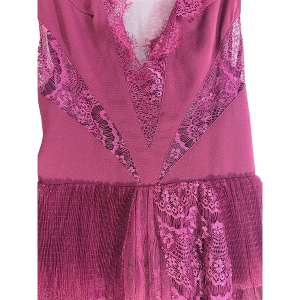 Free People Burgundy Lace Mini Dress Women’s Size 0 Sleeveless Boho - Image 7