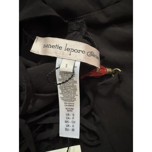 NWT Nanette Lepore Tribal Beat Romper Black Swim Coverup Size S‎ - Image 12