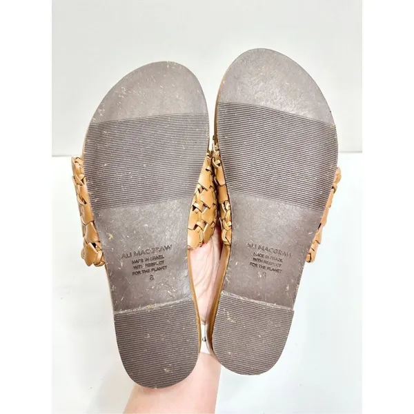 ALI MACGRAW Sandals Womens Size 8 Leather‎ Wren Woven Slip On Shoes - Image 10