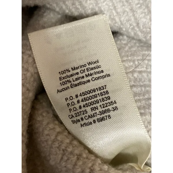 Aritzia Wilfred Free Lola 100% Wool Women's Gray Long Sleeve Crop Sweater Top M - Image 7