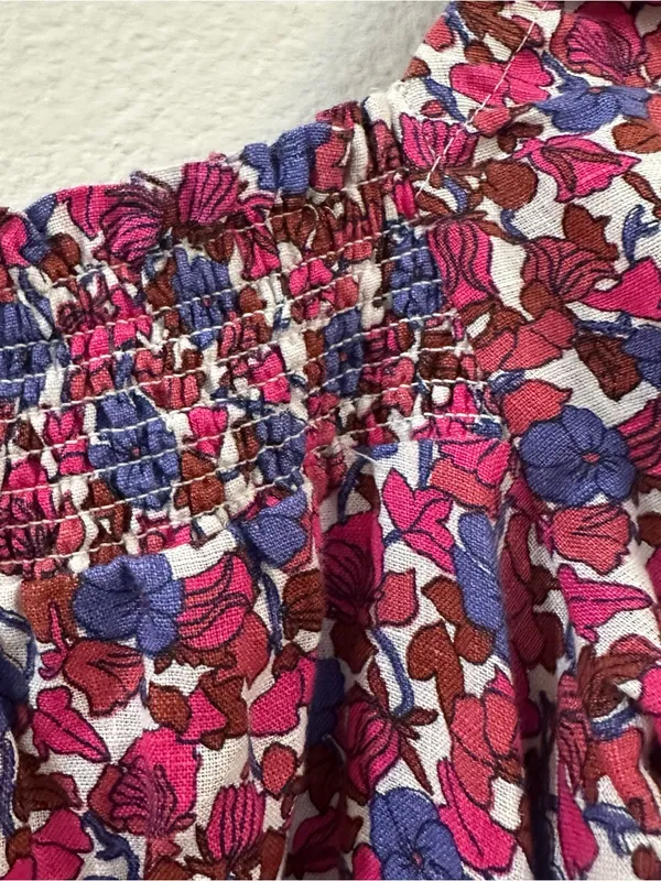 J.Crew Afternoon Linen Dress in Berry Floral Size Medium - Image 10
