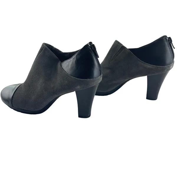 Aerosoles Commentary Womens 9M Grey Suede Black Leather Ankle Booties Heelrest‎ - Image 5