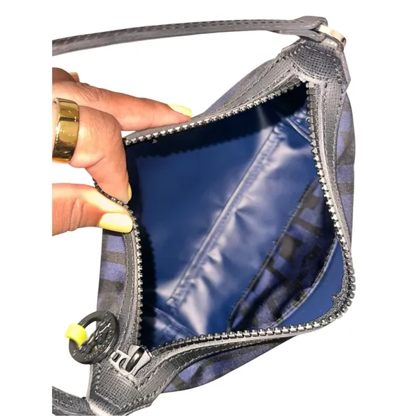 Longchamp Le Pliage LGP Nylon Pouch Clutch Black Navy - Image 5