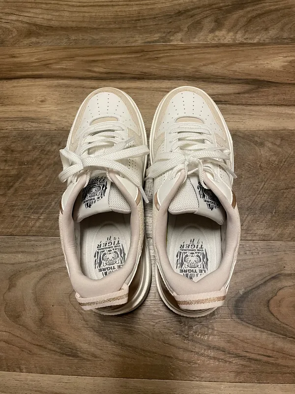 Le Tigre 1977 Women’s TW MIDTOWNLO Casual Sneaker White Beige Metallic Bronze 8M - Image 6