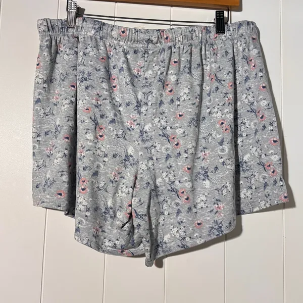 Lucky Brand 3 Piece Pajama Set XL Floral Top Crop Pants Shorts Blue Gray - Image 7