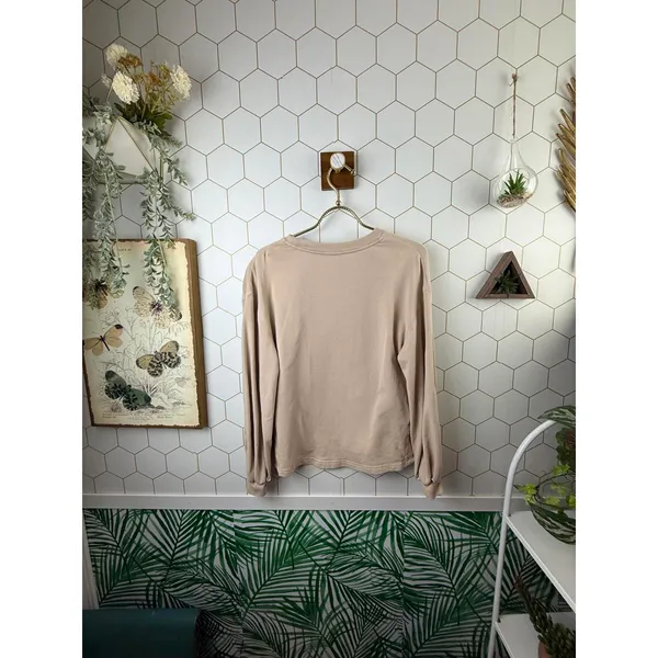 alice + olivia Classic Tan Cotton Blend Side Hem Split Sweatshirt - Size - Small - Image 3
