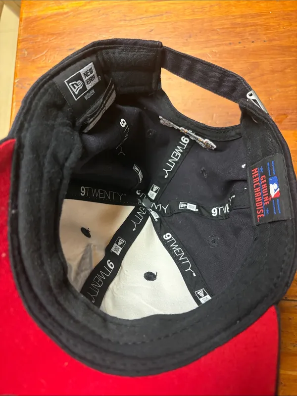 Braves Black and Cream Baseball Hat with Red 'A' sequined Patch - Image 5