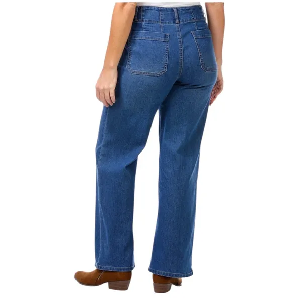 NEW‎ Rafaella Denim Wide Leg Jeans Plus Size 14 Patch Pockets Casual Boho Preppy - Image 2