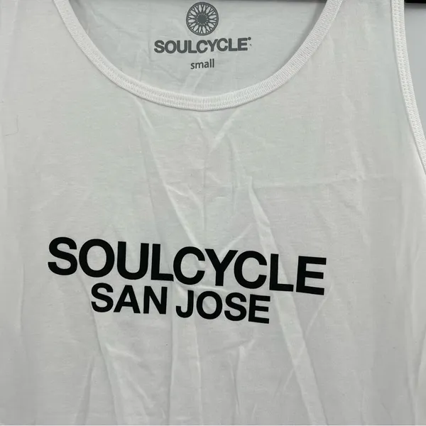 SoulCycle San Jose Unisex Small White Logo Tank Top NWT Spin Fitness - Image 4