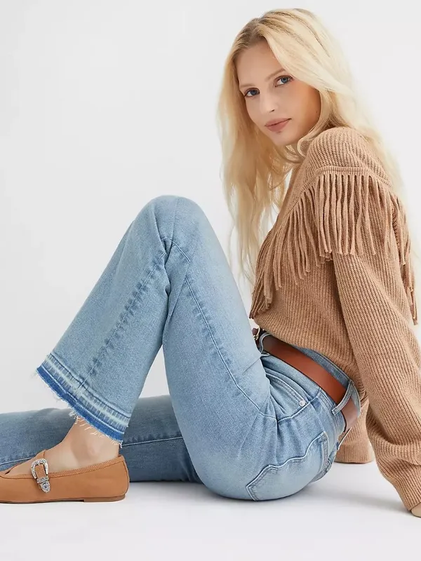 NWT Ann Taylor LOFT Size 12 or 31 Let Down Hem High Rise Relaxed Flare Jean NEW - Image 4