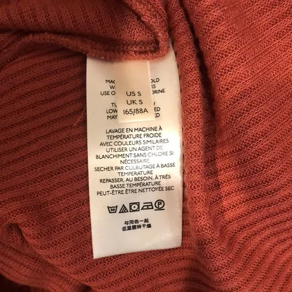 FREE PEOPLE Marley Off The Shoulder Cross Over Long Sleeve Ribbed Knit Sz Small - Image 9