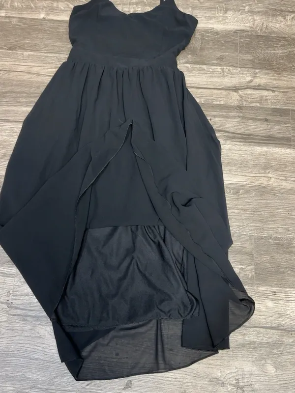Boohoo Night Black Chiffon Open Back Tie Maxi Dress Size US 6 - Image 6