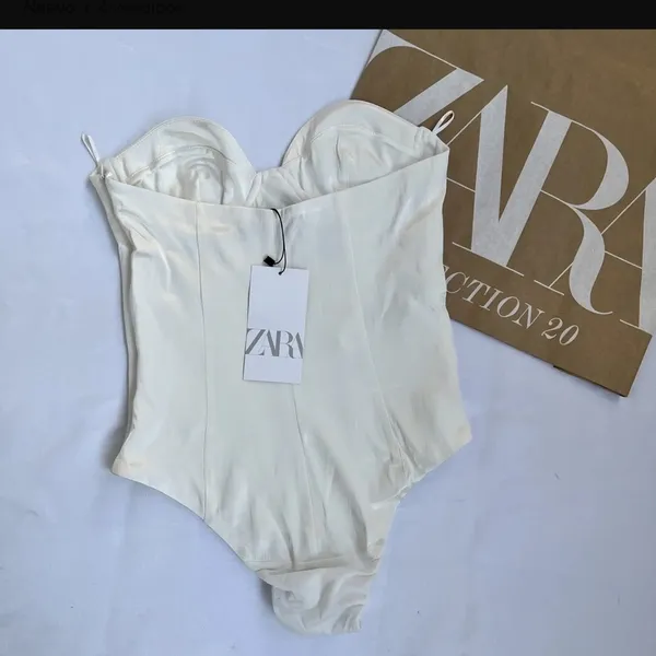 Zara Cream Strapless Structured Bodysuit - Image 3