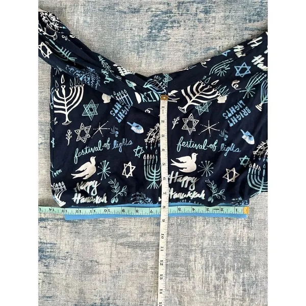 Target New! Blue White Hannukah Print Pajama Pants Women's Small - Image 4