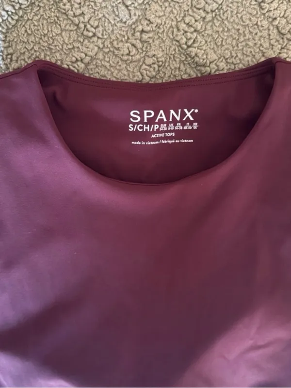 Spanx Brown Peplum Tank Top Small Stretch Athleisure Activewear - Image 7