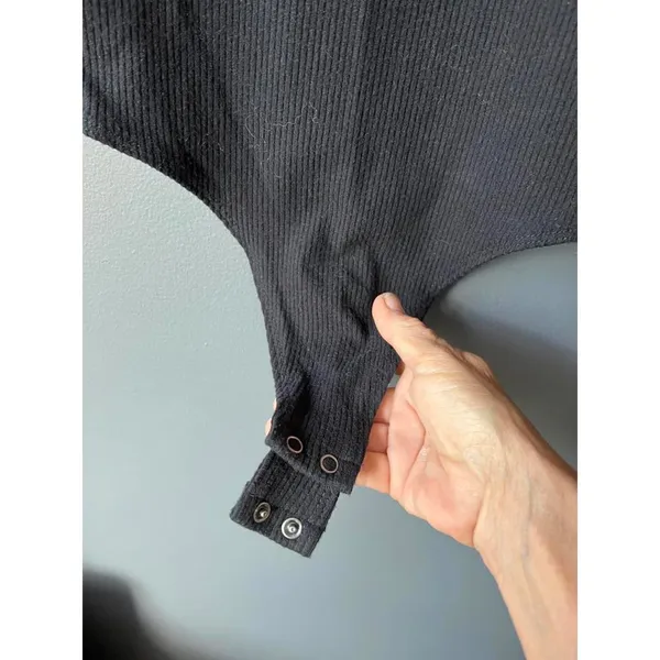 American Eagle Black Ribbed Bodysuit - Image 5