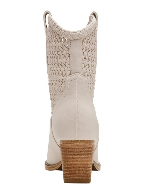 NWT DV Dolce Vita Leather Pull-On Pointed Toe Western Booties Ivory Off White 8M - Image 3