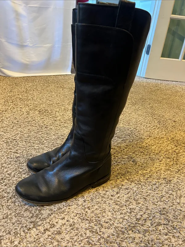 FRYE genuine leather tall black riding boots western ladies size 8.5 B Paige - Image 2