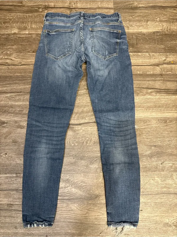 Zara Distressed Slim Skinny Jeans Size 34 Blue Denim - Image 6