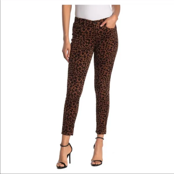 NWT BlankNYC Leopard Corduroy Mid-Rise Skinny Jeans SZ-31 Brown Black - Image 5