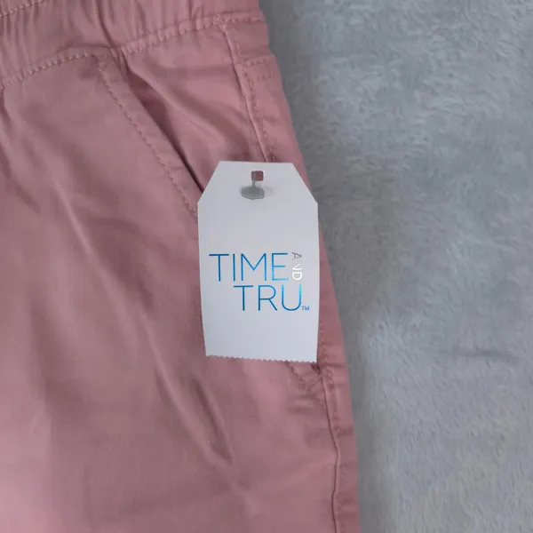 Time and‎ Tru Knit Shorts Women XL 16-18 Pink Relaxed Fit Elastic Waist Cuffed - Image 4