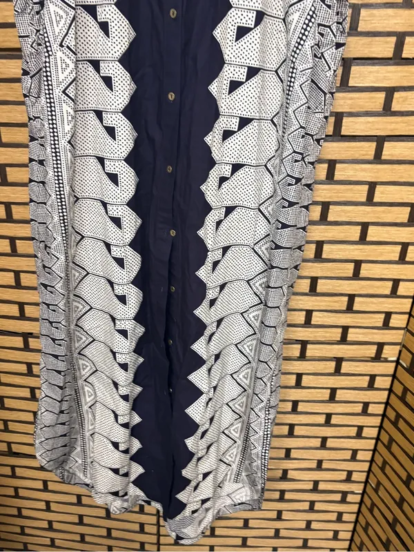 Maeve navy and beige shirt midi dress size XL - Image 5