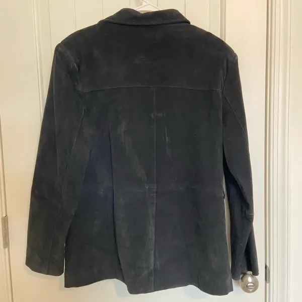 Vintage Middlebrook adult‎ black leather zip jacket padded shoulders — small - Image 8