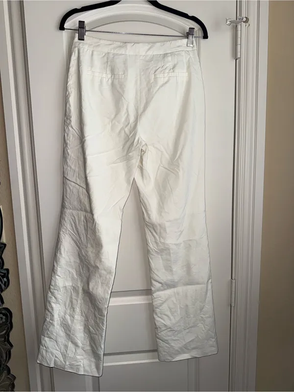 Antonio Melani White Linen Pants size 0 - Image 3