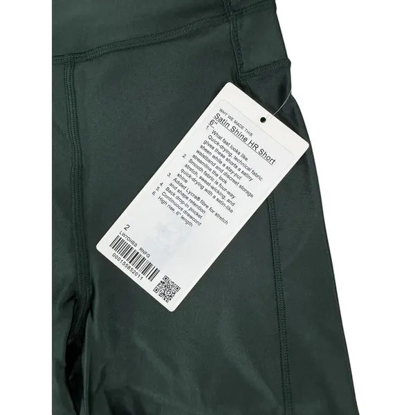 NWT Lululemon Dark Green High-Rise Active Biker Shorts - Size 2 - Image 5