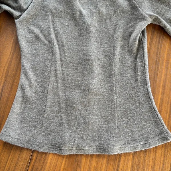 Vintage Y2K Delicate Lace Knit Sweater Sheer Neckline Sleeves Cottage Size Small - Image 13