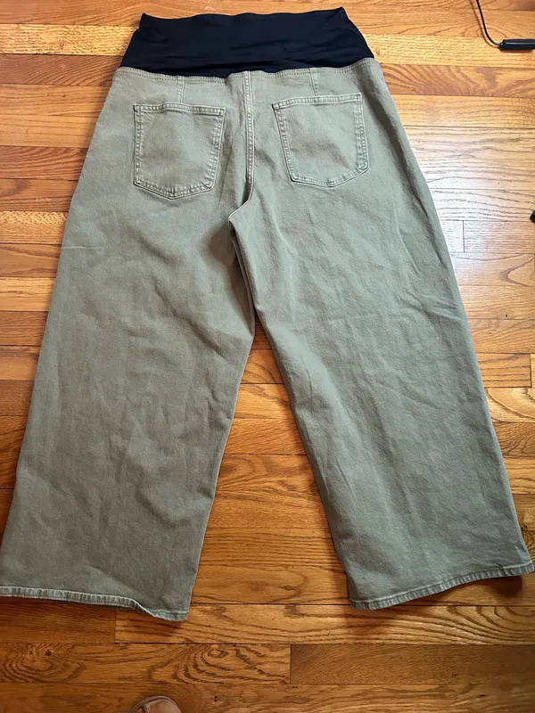 Isabel Maternity Ingrid & Isabel olive maternity wide leg 14 nwot - Image 2