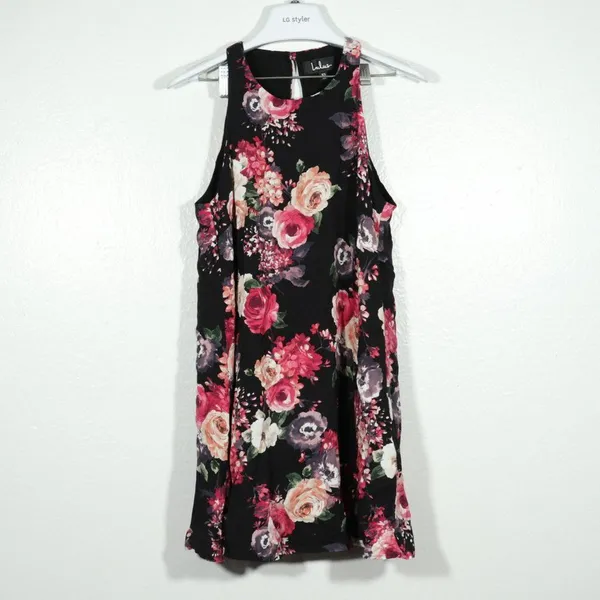 NWOT Lulus Casual Floral Mini Black Dress Size XS - Image 4