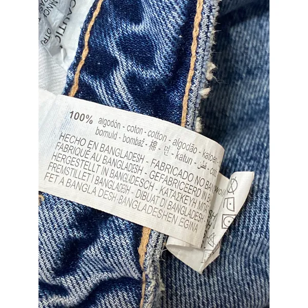 NEW Zara Women's Blue Distressed High Waisted Straight Leg Denim Jeans Size 4 - Image 6