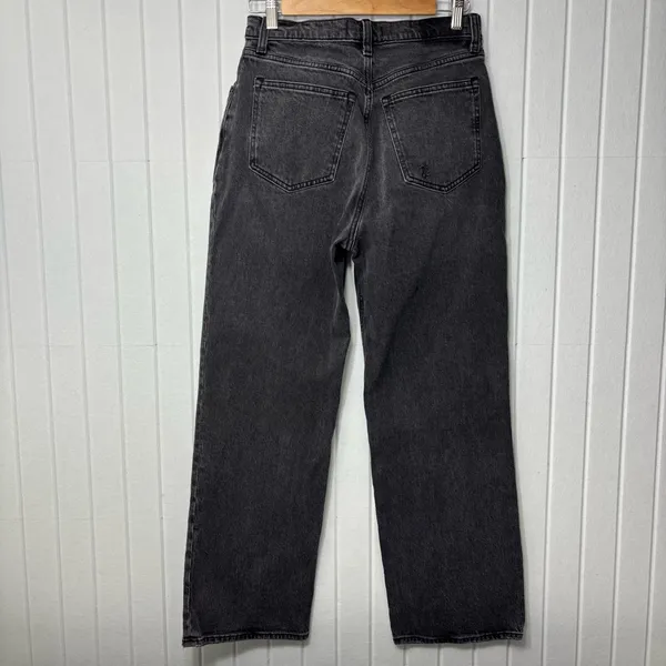 Abercrombie & Fitch Gray-Black Straight Leg Relax Fit High Rise Jeans‎ Size 28/6 - Image 3