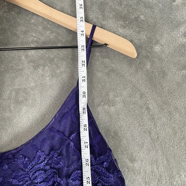 Private Luxuries Floral Slip Mini Dress Women's M Purple Satin Y2K Whimsy Fairy - Image 9