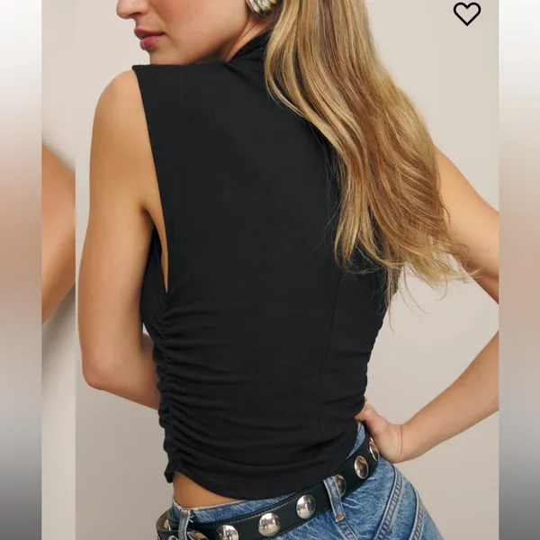 Reformation Lindy Knit Top in black size extra small - Image 3